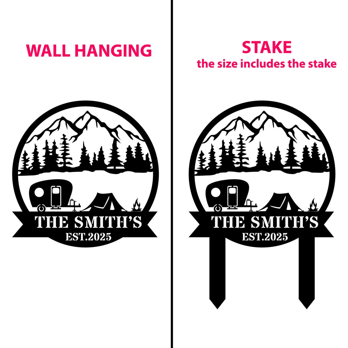 Personalized Your Own Camping Sign, Metal Campsite Stake, Camper Decor ...