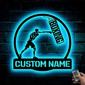 Custom Boxing Metal Sign, Gym Sign, Boxer Name Sign Personalized Boxing Club Name Metal Sign, Boxing Lover Gifts, Gift For Him, Boxer Gift