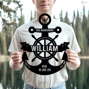 Personalisierte Militär Sailor Metallschild, benutzerdefinierte Navy Ankerschild, Navy Sailor Geschenk mit Abteilung, Schiff & PIR Datum, Navy Sailor Abschlussgeschenk