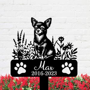 Personalized Chihuahua Memorial Stake,Pet Grave Markers Dog Memorial Stake,Pet Loss Gift, Pet Sympathy Sign,Remembrance Stake Dog Loss