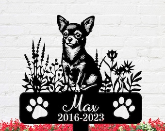 Personalisierte Chihuahua Gedenkpfahl, Haustier Grab Markierungen Hund Gedenkpfahl, Haustier Verlust Geschenk, Haustier Sympathie Zeichen, Erinnerung Pfahl Hundeverlust