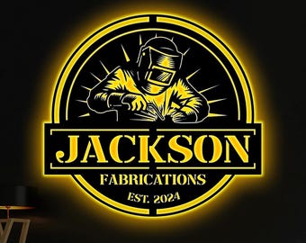 Custom Welder Metal Sign LED Lights, Personalized Welder Name Sign Decoration For Room, Welder Metal LED Decor, Welder Gift Christmas Gift