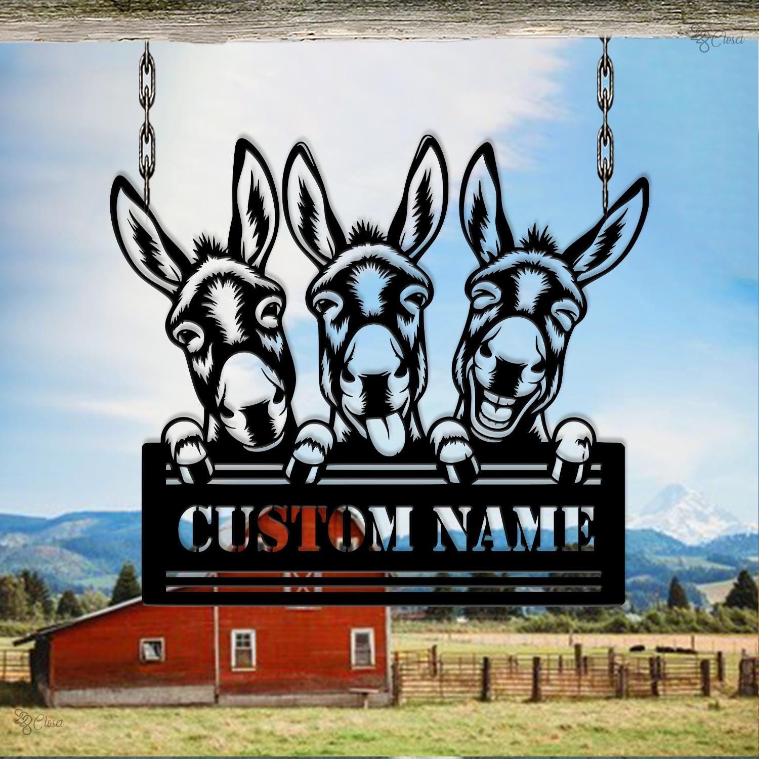 Donkey Rodeo Sign Custom Donkey Farm Sign, Rustic Barn Decor, Funny Farm Animal Wall ...