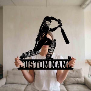 Custom Cricket Player Metal Sign, Gift for Cricketer, Personalized Cricket Name Sign, Cricket Lover Sign, Cricket Player, Cricket room art