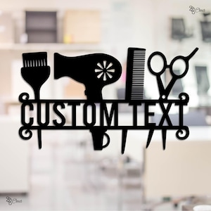 Custom Hair Salon Zeichen, Haar-Werkzeug-Design, Salon-Dekor mit Kamm, Friseur Zeichen, Barber Shop Zeichen, Haar-Werkzeug-Zeichen für Stylist, Barber Dekor