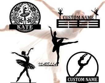 Aangepaste ballerinanaambord, gepersonaliseerde muur balletdanser, cadeau voor dochter, meisjeskamerinrichting, cadeau voor danseres, sportbord, meisjesballet