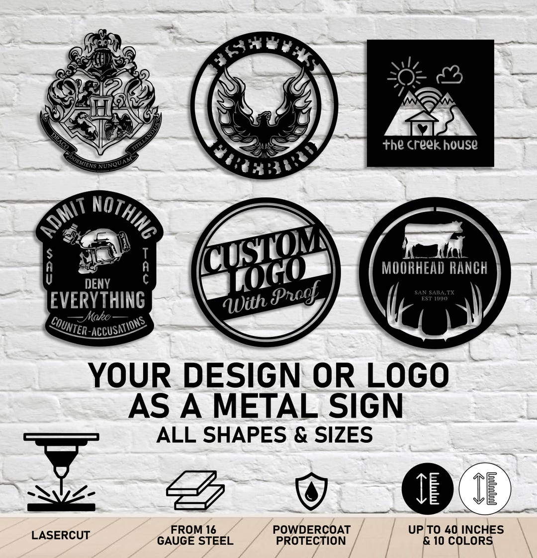 Personalized Logo Metal Sign, Custom Business Signage, Your Design ...