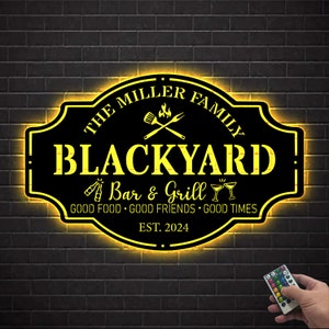 Personalized Backyard BBQ Metal Wall Art,Bar&Grill Sign Bbq Metal Wall Art,BBQ Sign,Backyard Decor,BBQ decor,Backyard Sign,Outdoor Decor
