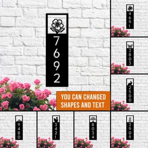 Custom House Number Metal Sign, Personalized House Number Stake, Gift for family, Metal Address Stake, House Number Stake, Address Sign