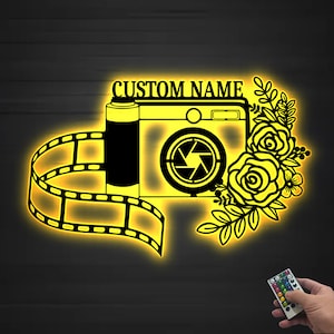 Custom Photographer Metal Sign,Photo Studio Decor, Personalized Camera Metal Wall Art,Camera Metal Sign,Camera Decor,Photography Lovers Gift