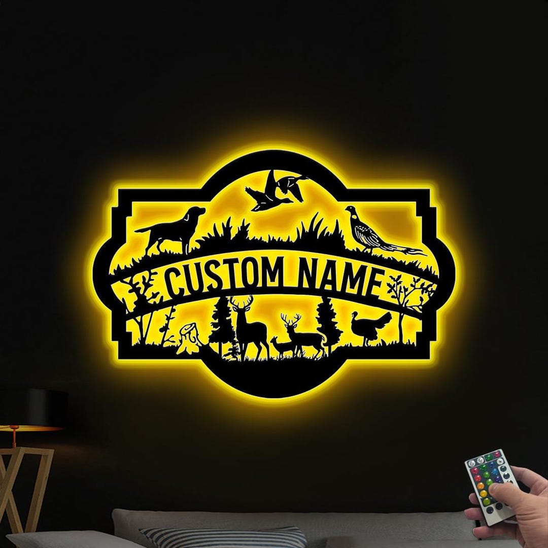 Custom Duck Hunting Scene Metal Wall Art With Led Lights,hunting Metal ...