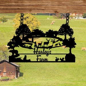 Personalized Metal Ranch Name Sign, Custom Deer Metal Wall Art, Ranch ...