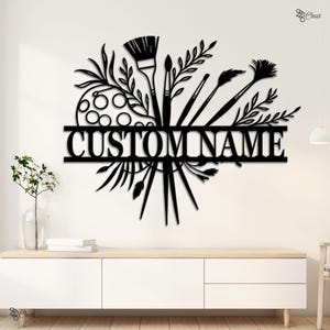 Personalized Art Studio Sign, Painting Studio Metal, Gift for Painter, Artist sign, Custom artist sign, Gift for dad, Home Sign,Painter wall