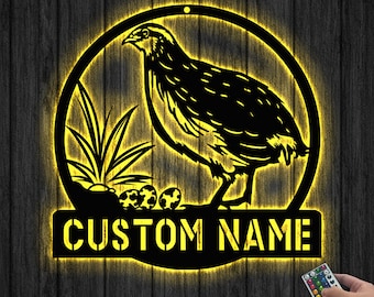 Custom Quail Metal Wall Art,Personalized Quail Bird Ranch Sign, Outdoor Sign, Quail Sign, Farmhouse Decor, Quail Lover Gift, Quail Farm Sign