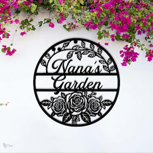 Custom Rose Garden Sign, Floral Garden Sign, Rose metal sign, Gift for mom, Grandma Gift, Flower Garden metal, Garden Wall Art, Home Gifts