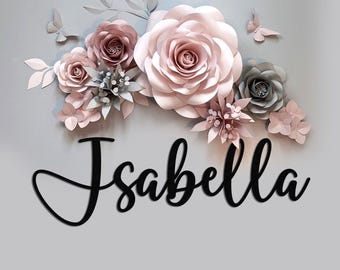 Custom Font Name Sign, Custom Name Sign with Font Style, Gift for mom, Girl Room Wall Decor, Floral Wall Art, Font choice sign, Home Gift