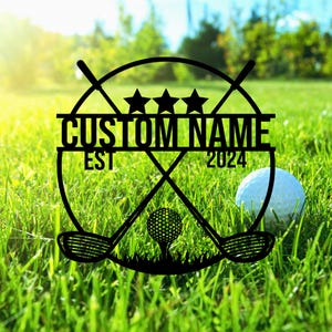Custom Golfing Metal Wall Art Personalized Golfer Name Sign Home Decor 19th Hole Golf Club Decoration Birthday Christmas Gift for dad