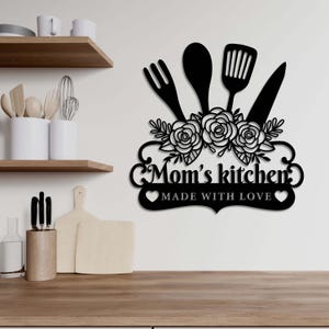 Personalisierte Home Küche Metall Schild, Küchen Geschenke, Küche Wanddekoration, Geburtstagsgeschenk, Mamas Küche, Omas Küche, Wohnkultur Geschenk für sie