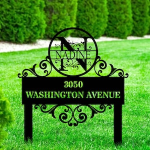 Custom Garden Sign, Flower Design Personalized Metal Garden Sign, Gardener Name Sign, Yard Sign, Gift for her, Porch Decor, Garden Decor