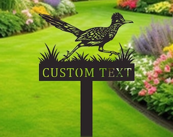Cartello in metallo Roadrunner, regalo Roadrunner, decorazioni da giardino, decorazioni con animali selvatici, arte da giardino, cartello Roadrunner, cartello da giardino Roadrunner, decorazioni da giardino Roadrunner