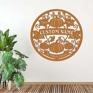 Custom Autumn Pumpkin Metal Wall Art LED Light, Pumpkin Metal Sign Home Decor, Pumpkin Patch Decor, Christmas Gift, Garden Decor Garden Sign