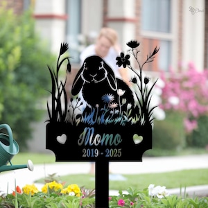 Custom Bunny Memorial Sign, Pet Rabbit Grave Marker,Rabbit Memorial Stake,Bunny Pet Loss Gift,Rabbit Memorial Metal Sign,Bunny memorial gift
