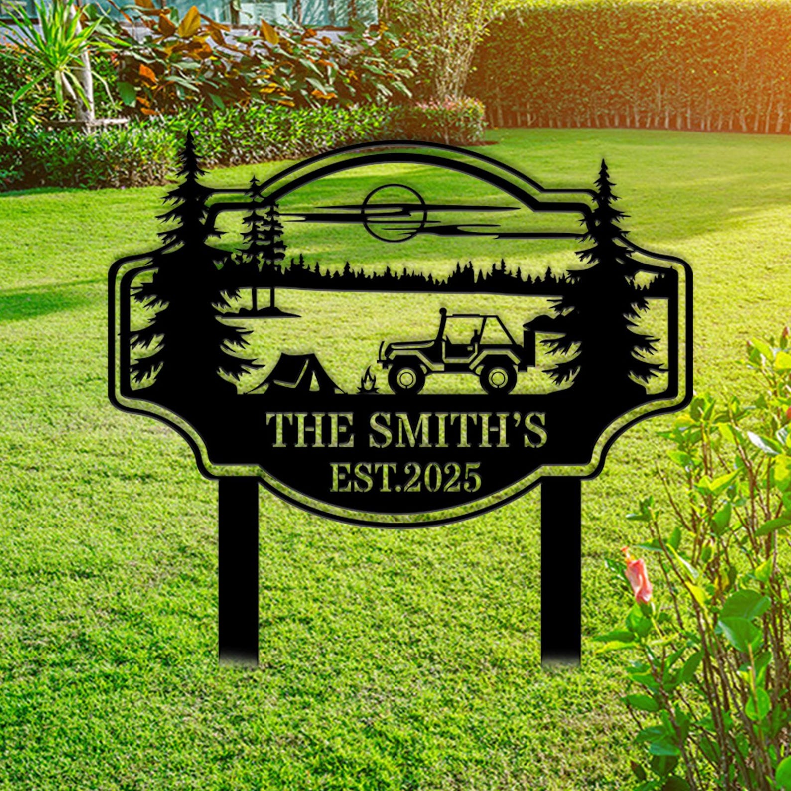 Personalized Your Own Camping Sign, Metal Campsite Stake, Camper Decor ...