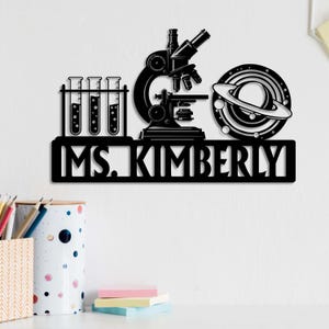 Custom Scientist Name Sign Science Metal Wall Art,Science Classroom Decor, Home Decor Chemistry Lab, Gift for Teacher Chemistry Metal Sign