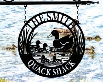 Personalized Duck Farm Sign, Custom Quack House Decor, Lake House Metal Sign,Duck Shack Sign,Farmhouse Sign,Quack Shack Sign,Duck Pond Decor