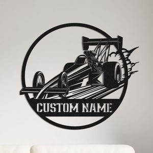 Custom Racing Car Metal Sign Wall Art, Personalized Racer Name Sign Decoration For Room, Racing Car Metal Decor Home Gift, Racing Car Gifts