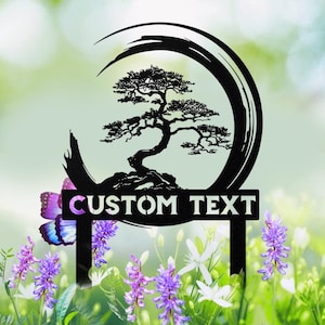 Personalized Bonsai Tree Metal Wall Decor Bonsai Tree Metal Wall Art Bonsai Tree Metal Sign Bonsai Tree Lover Gift Garden Sign Yard Sign