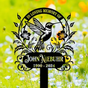 Custom Hummingbird Metal Stake, Personalized Garden Name Sign, Metal Yard Sign, Garden Metal, Outdoor Gardening, Hummingbird Decor,Bird sign