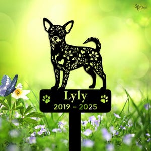 Custom Chihuahua Memorial Stake Signs Metal, Chihuahua Pet Grave Marker Sign, Sign With Stake, Pet Loss Gift,Sympathy Sign,Remembrance Stake
