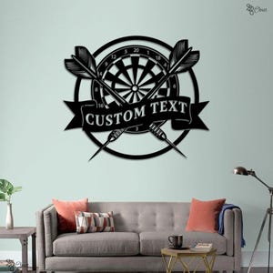 Custom Dartboard Metal Sign, Personalized Darts Wall Art, Gift for dad, Dartboard Metal Sign, Game Room Darts Decor, Man cave gift,Home sign