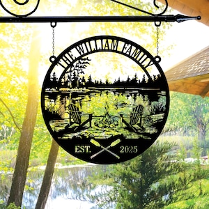 Custom Lake House Metal Sign, Personalized Family Lake House Metal Sign,Lake House Gifts,Metal Outdoor Sign,Porch Sign,Birthday gifts Cabin