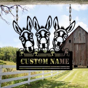 Custom Donkey Farm Sign, Rustic Barn Decor, Funny Farm Animal Wall, Farm Donkey Name Sign, Donkey house sign, Custom animal sign,Donkey sign