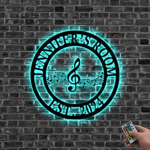 Personalized Music Notes Metal Wall Art, Musician Name Sign, Customized Gift for Musician, Music Teacher Gift, Music Lover Gift Xmas Gift