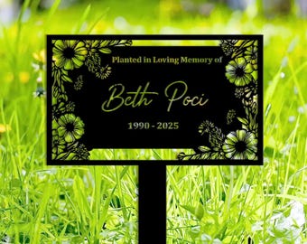 Personalized Memorial Tree Sign With Stake, Custom Metal Grave Marker, Tree Garden Sign, Tree Plaque Marker, Metal Name Plate,Memorial Stake