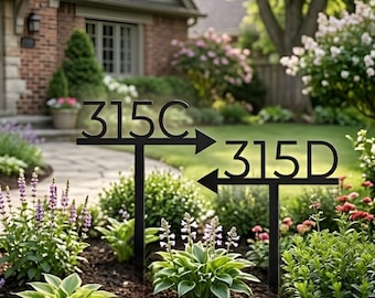 Personalized Address Arrow Sign, Custom House Number Plaque, Left Right Direction Sign, Yard Outdoor Decor, Driveway Sign