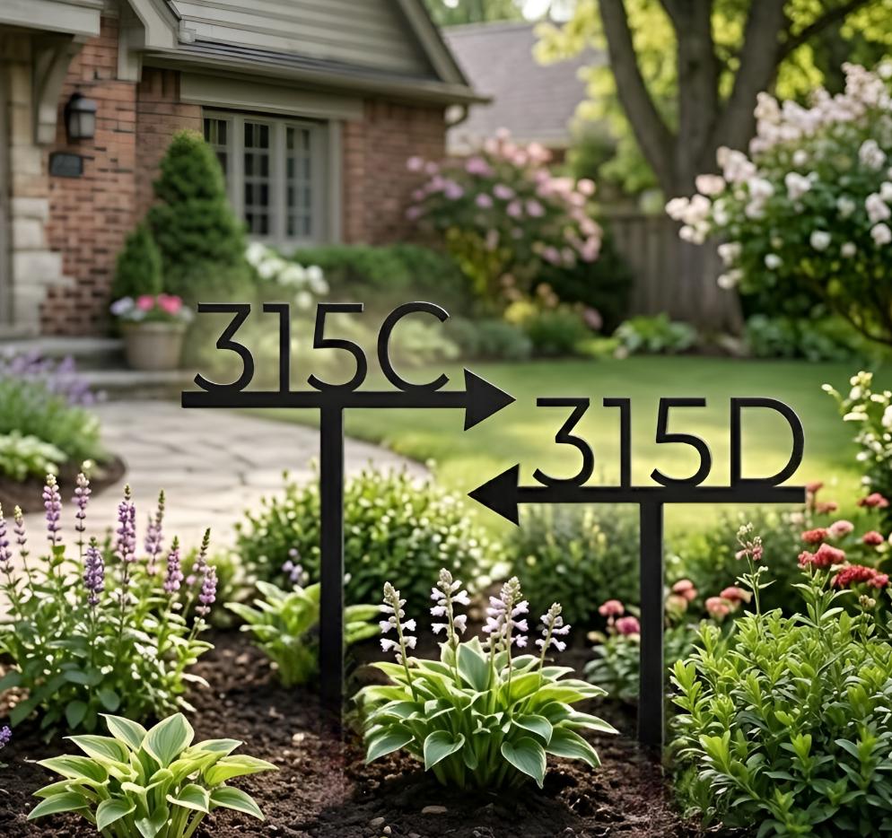 Personalized Address Arrow Sign, Custom House Number Plaque, Left Right ...