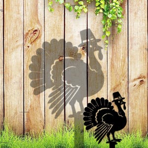 Thanksgiving Turkey Shadow Caster Metal Stake, Thanksgiving Gift Outdoor Decoration, Garden Stake, Thanksgiving Shadow Caster, Turkey Stake
