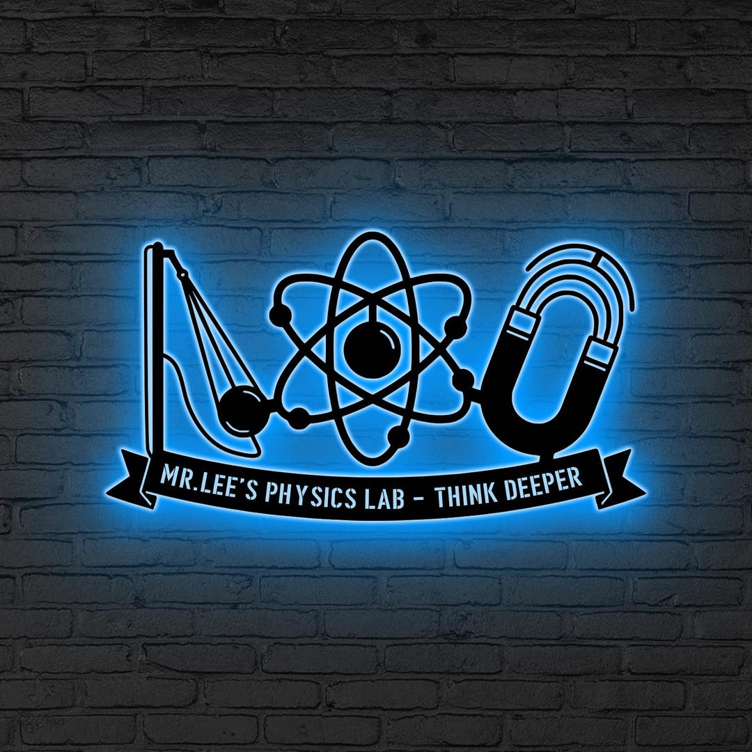 Custom Scientist Name Sign, Physic Class Sign LED Light, Personalized ...