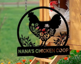 Custom Chicken Farm Sign Metal Garden, Chicken Coop Sign, Chicken Coop Decor, Hen House Sign, Chicken Farm House Decor, Chicken Farm Signs