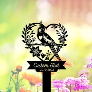 Custom Parrot Memorial Stake Metal,Parrot Metal Sign,Parrot Loss,Sympathy Sign,Pet Grave Marker,Remembrance Stake,Garden Decor,Bird Memorial