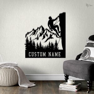 Custom Rock Climber Metal, Mountain Climber Gift, Mountain Climber Sign, Gift for boyfriend, Mountain lover gift, Rock climber gift,Dad gift