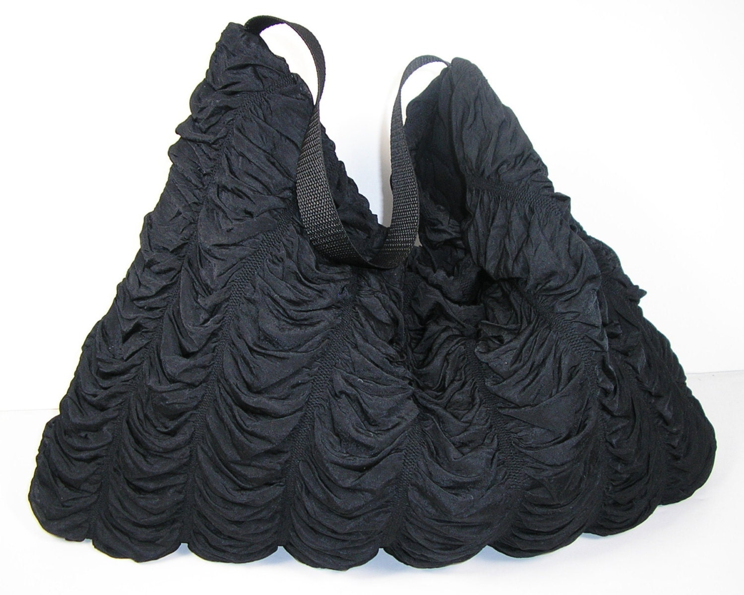 Black Hobo Bag Black Nylon Handbag Black Purse Shoulder Bag - Etsy