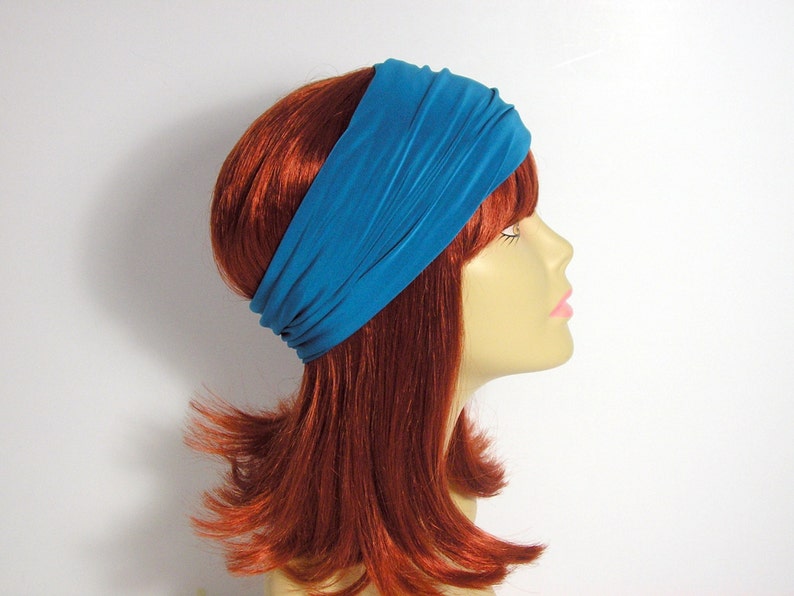 Turquoise Head Wrap Lycra Headband Stay in Place Headband Etsy