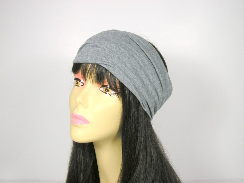 100 Cotton Jersey Head Wrap Wide Black Cotton Yoga Headband Etsy