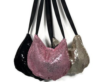 Sequin Hobo Bag Mini Sequin Hobo Bag Pink Sequin Purse Gold Sequin Bag Silver Sequin Handbag Black Sequin Shoulder Bag Sequin Crossbody Bag