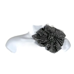 Large Flower Pins Extra Large Silver Sequin Dot Flower Pin Faux Sequin Flower Pin Large Silver Flower Corsage Confetti Dot Flower Corsage